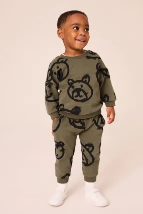100% Cotton All Over Print Character Sweatshirt and Joggers Set (3mths-7yrs)    
