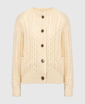 LISA YANG Cardigan giallo in cashmere con motivo strutturato 2024069